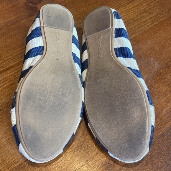 JCrew "crew cuts" navy blue/cream stripe ballet flats 65875 Size 3 - Picture 9 of 13